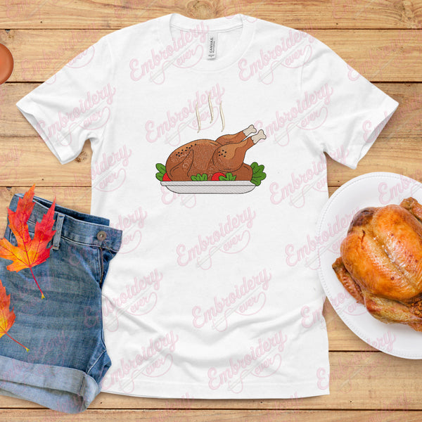 Thanksgiving Roasted Turkey Machine Embroidery Design