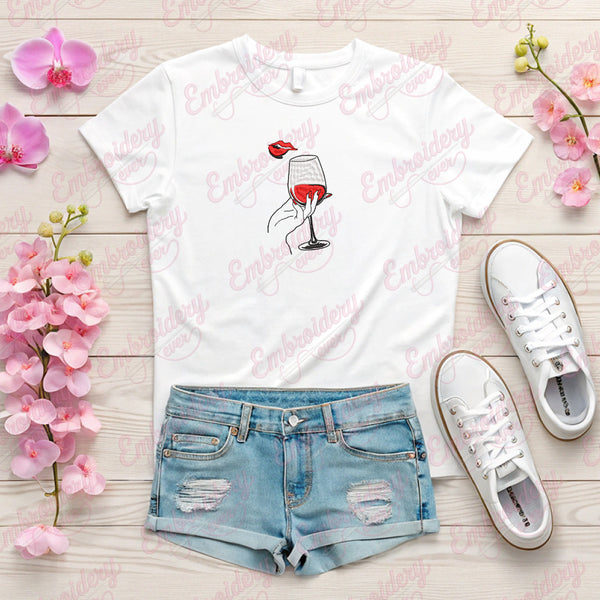 Wine Lover Embroidery Design