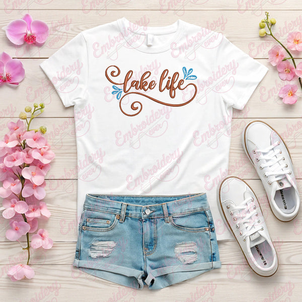 Lake Life Summer Embroidery Design