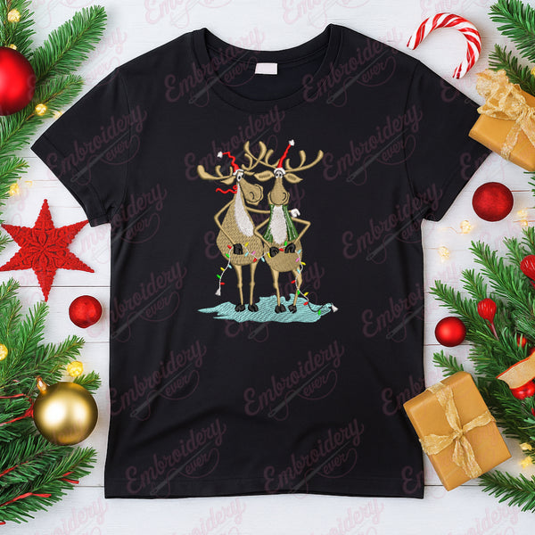 Christmas Reindeer Fun Embroidery Design