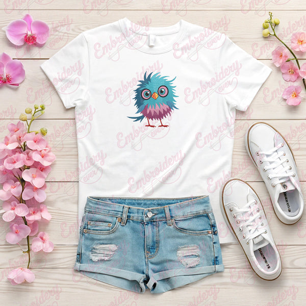 Unique Crazy Bird Embroidery Design