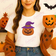 Halloween Pumpkin With Witch Hat Embroidery Design