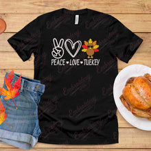 Peace Love Turkey Thanksgiving Embroidery Design