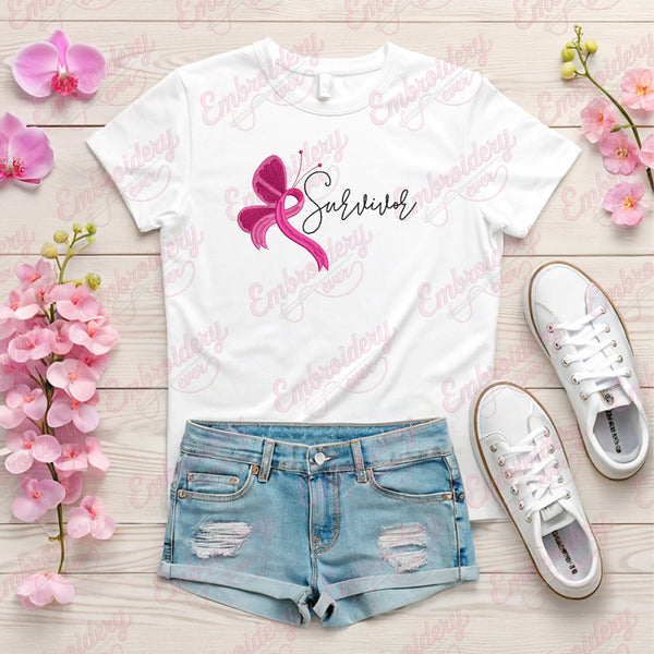 Survivor Breast Cancer Embroidery Machine Design