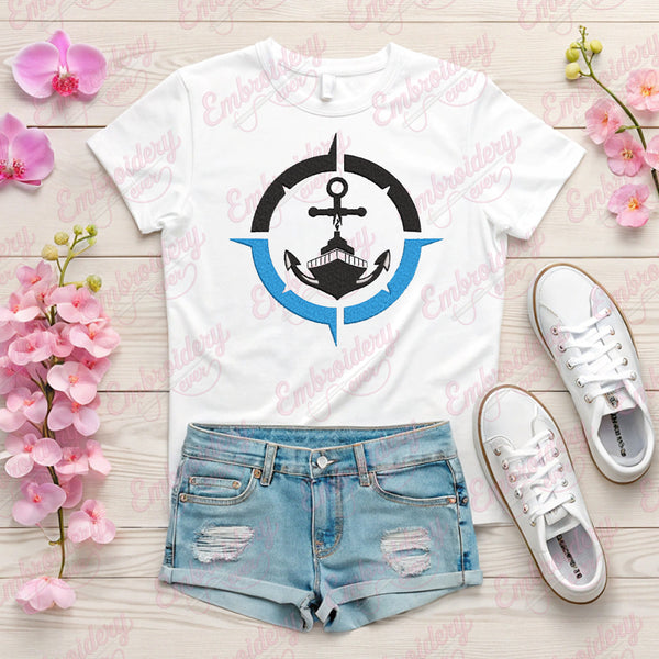 Cruise Ship Embroidery Design