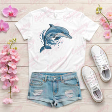 Jumping Cute Dolphin Embroidery Design