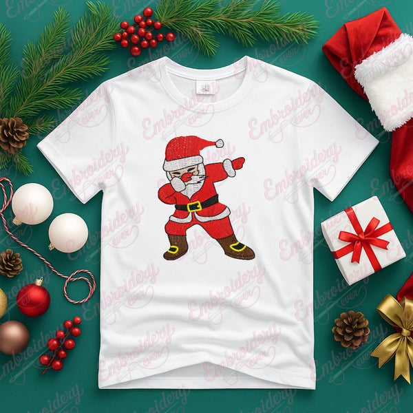 Dabbing Santa Embroidery Design