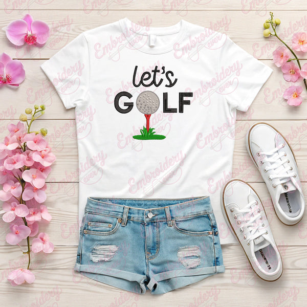 Let's Golf Machine Embroidery Design