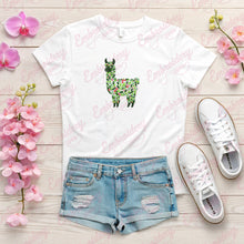 Tropical Leaves And Flowers Llama Embroidery Design