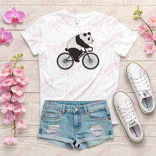 Cute Panda Riding Bicycle Embroidery Design