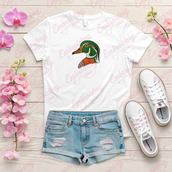 Wood Duck Head Embroidery Design
