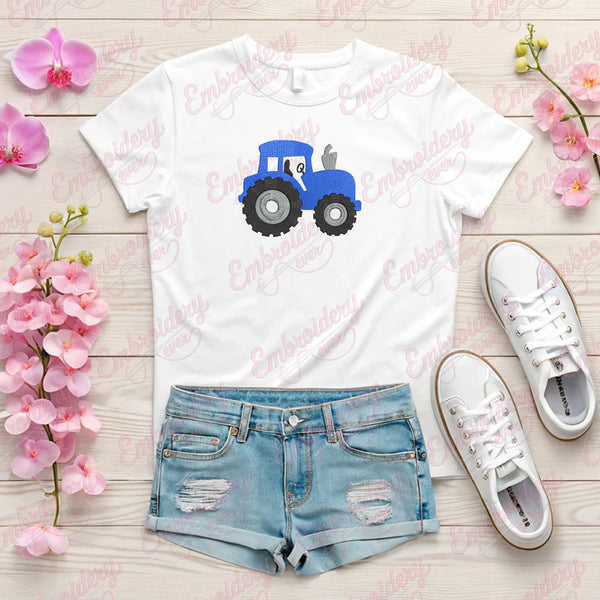 Charming Farm Tractor Embroidery Design