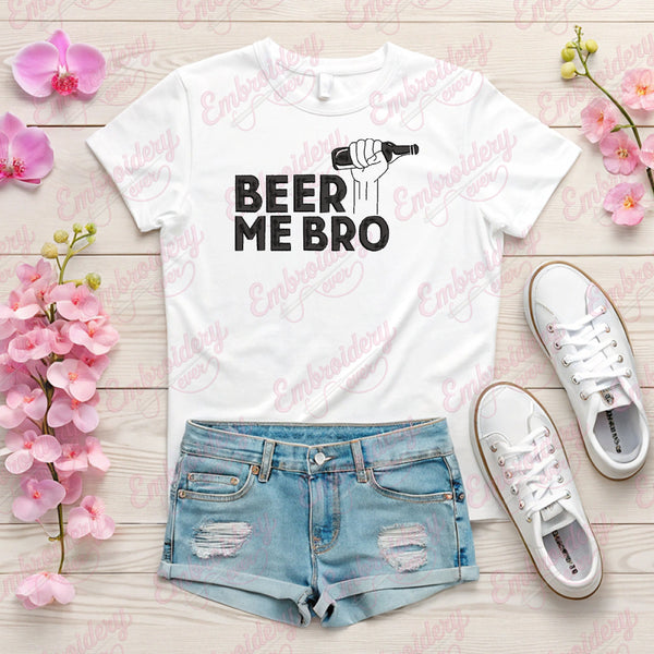 Beer Me Bro Embroidery Design