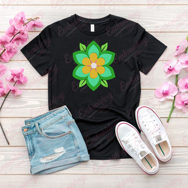 Lotus Flower Embroidery Design