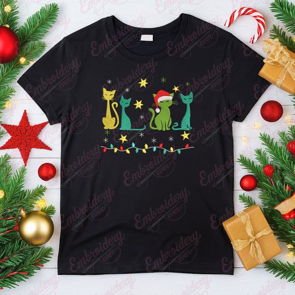 Christmas Kitties Embroidery Design