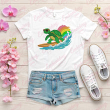 Turtle with Surfboard Embroidery Design