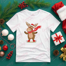 Christmas Moose Skating Embroidery Design
