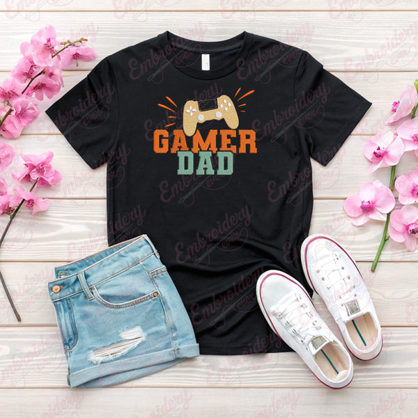 Gamer Dad Embroidery Design