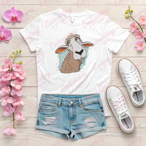 Funny Sheep Embroidery Design