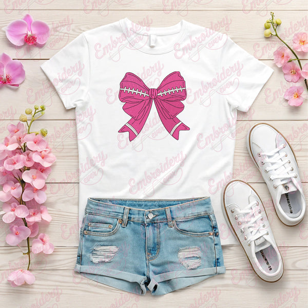 Breast Cancer Coquette Bow Embroidery Design