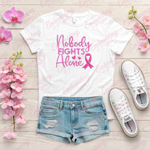 Nobody Fights Alone Breast Cancer Embroidery Design