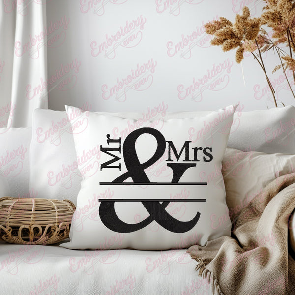 Mr and Mrs Monogram Embroidery Design
