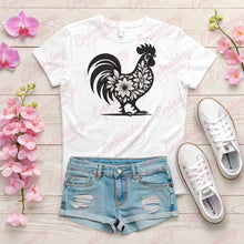 Floral Rooster Embroidery Design