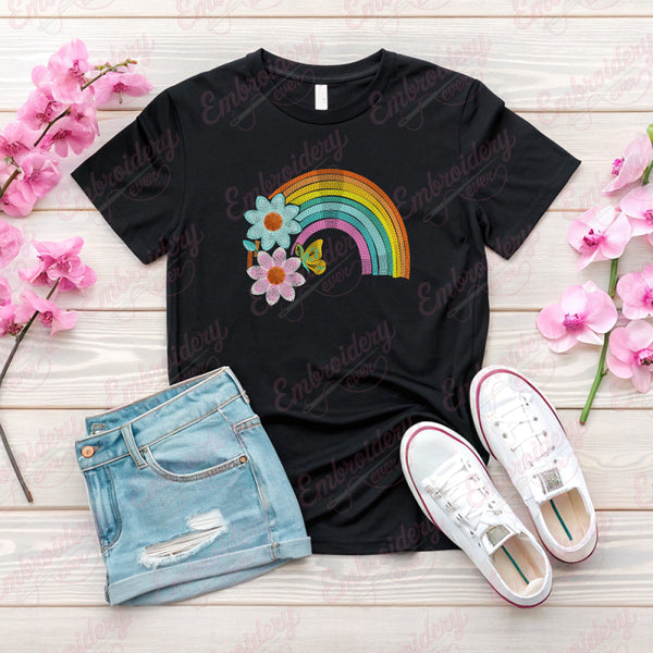 Boho Rainbow Embroidery Design