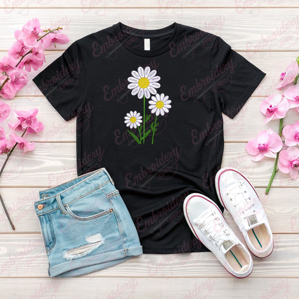 Cute Daisy Flower Embroidery Design