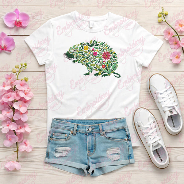 Beautiful Floral Gopher Embroidery Design