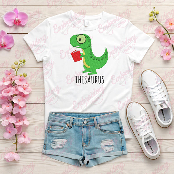 Thesaurus Dinosaur Embroidery Design