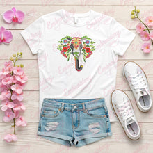 Elephant With Flowers Embroidery Design