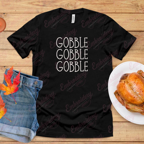 Gobble Gobble Thanksgiving Embroidery Design