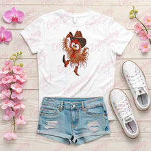 Crazy Chicken Rooster Wearing Cowboy Hat Embroidery Design