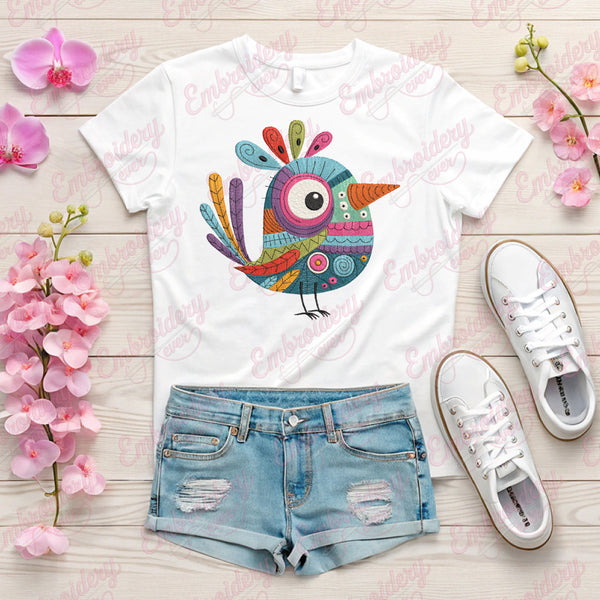 Elegant Bird Embroidery Design