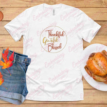 Thankful Grateful Blessed Thanksgiving Quote Embroidery File