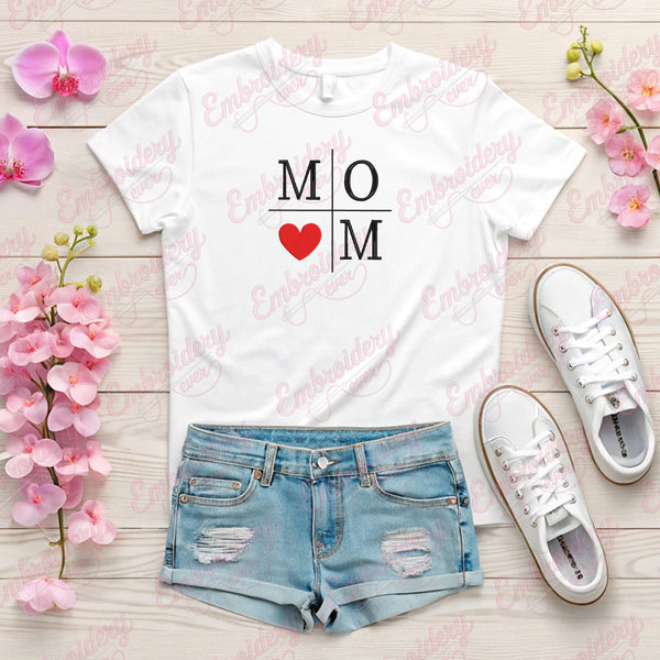 Mom Heart Embroidery Design