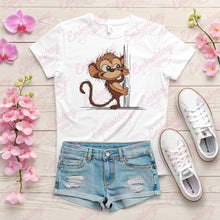 Peeking Monkey Embroidery Design