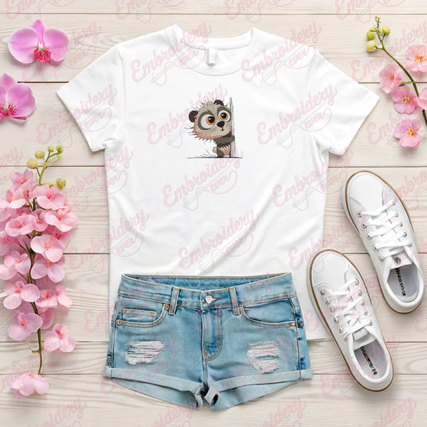 I Peeking You Panda Embroidery Design