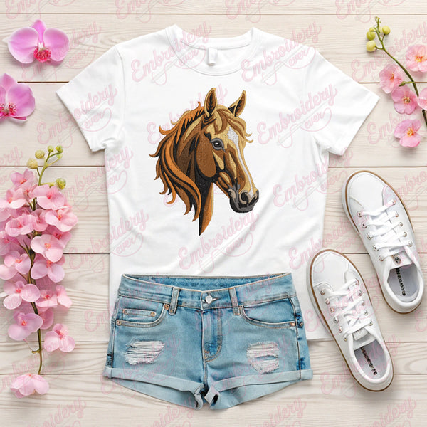 Elegant Horse Head Embroidery Design