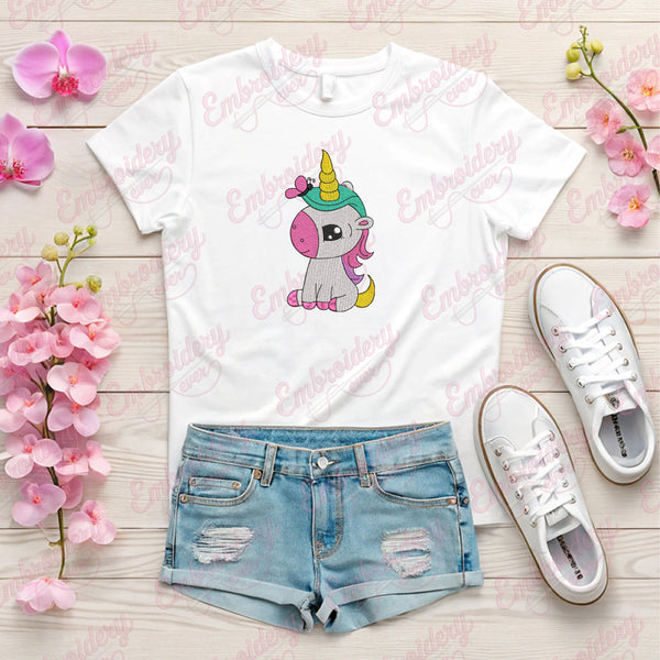 Charming Unicorn Machine Embroidery
