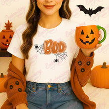 Halloween Boo With Spider Embroidery Design