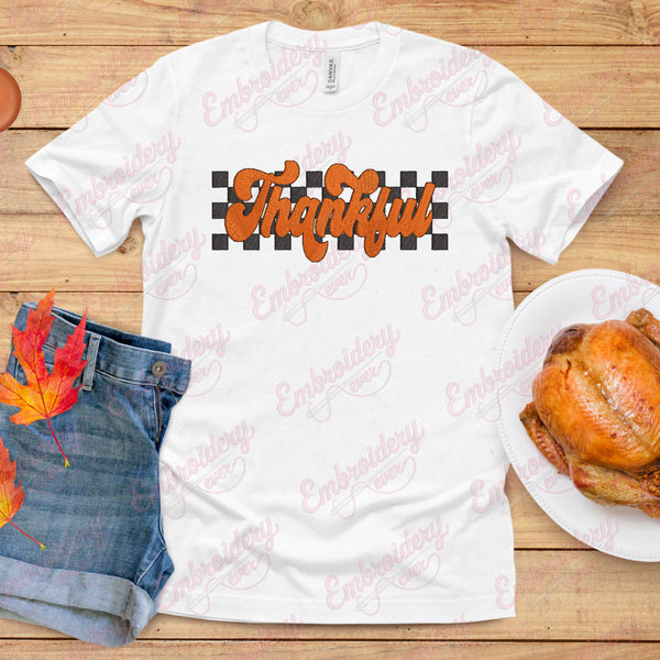 Retro Thankful Thanksgiving Embroidery Design