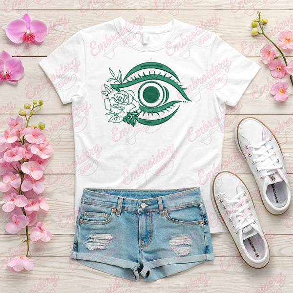 Floral Eye Embroidery Design