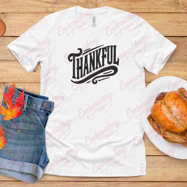 Thanksgiving Thankful Embroidery Design