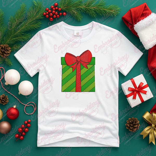 Christmas Gift Box Embroidery Design