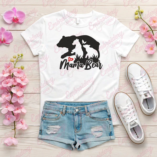 Mama Bear Embroidery Design