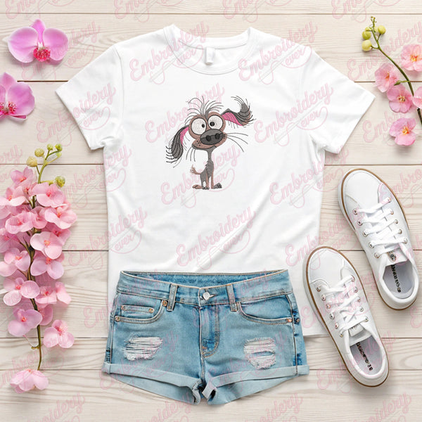 Messy Puppy Dog Embroidery Design