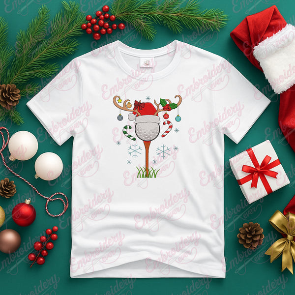 Christmas Golf Ball Embroidery Design