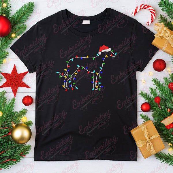 Christmas Greyhound Outline Embroidery Design